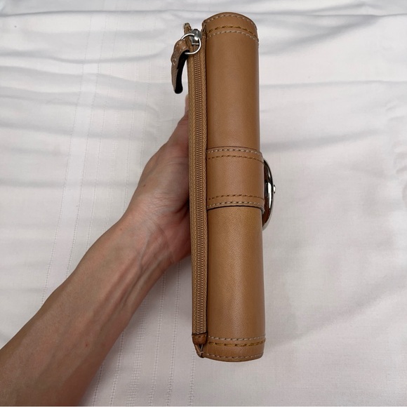 Vintage Coach Camel Leather Soho Buckle Slim Envelope Wallet - Picture 5 of 14